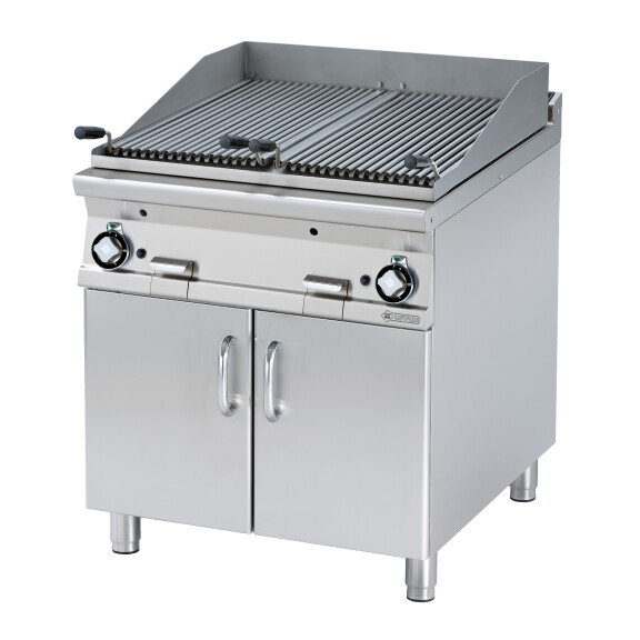 Grill lawowy gazowy z szafką, 24 kW, ruszt 2x 380x660 mm, 800x900x900 mm | RM GASTRO, CW - 98 G