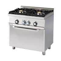 Kuchnia gazowa WOK z piekarnikiem elektrycznym statycznym, 7+10 kW, 800x600x900 mm | RM GASTRO, CF2 - 68 GEM WOK