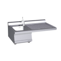 Zlew z baterią i dodatkowym blatem po prawej stronie 1000x600x280 mm | RM GASTRO, LAT - 610DX