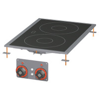Kuchnia stołowa elektryczna ceramiczna 2x2,5 kW, 400x600x50 mm | RM GASTRO, PCCD - 74 ET