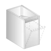 Moduł z koszem uchylnym ze stali nierdzewnej 400x485x650 mm | DORA METAL, DM-3141.1