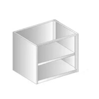 Moduł szafkowy otwarty ze stali nierdzewnej 600x485x650 mm | DORA METAL, DM-3115.1