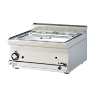 Bemar wodny gazowy GN 1/1 + 2x GN 1/4 150 mm, 2,5 kW, 600x600x280 mm | RM GASTRO, BMT - 66 G