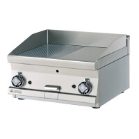 Płyta grillowa gazowa 4,5+4,5 kW, płyta gładka chromowana 595x450 mm, 600x600x280 mm | RM GASTRO, FTLT - 66 GS