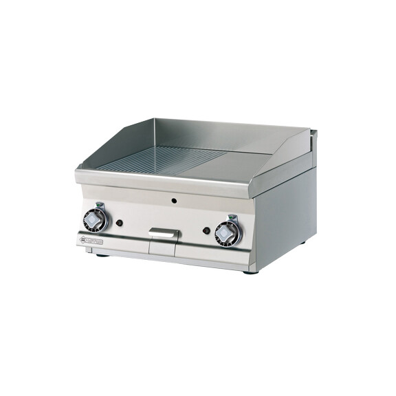 Płyta grillowa gazowa 4,5+4,5 kW, płyta gładka chromowana 595x450 mm, 600x600x280 mm | RM GASTRO, FTLT - 66 GS