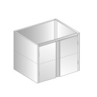 Moduł z drzwiami zawiasowymi ze stali nierdzewnej 1200x485x650 mm | DORA METAL, DM-3117.1