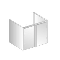 Moduł z drzwiami zawiasowymi ze stali nierdzewnej pod zlewozmywak 1000x585x650 mm | DORA METAL, DM-3210.1