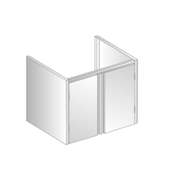 Moduł z drzwiami zawiasowymi ze stali nierdzewnej pod zlewozmywak 1200x585x650 mm | DORA METAL, DM-3210.1