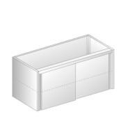 Moduł z drzwiami suwanymi ze stali nierdzewnej 1600x485x650 mm | DORA METAL, DM-3118.1