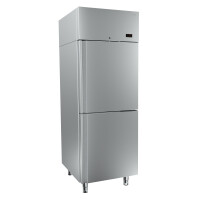 Szafa mroźnicza pojedyncza ze stali nierdzewnej z drzwiami pełnymi dzielonymi 610 l, 720x821x2050 mm | DORA METAL, DM-92606 Standard