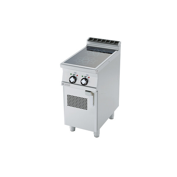 Kuchnia indukcyjna elektryczna z szafką, płyta: 350x770 mm, 2x5 kW, 400x900x900 mm | RM GASTRO, PCI - 94 ET