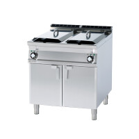 Frytownica gazowa z szafką, 2x 25 l, 4 kosze 135x450x150 mm, 800x900x900 mm | RM GASTRO, F2/25 - 98 G