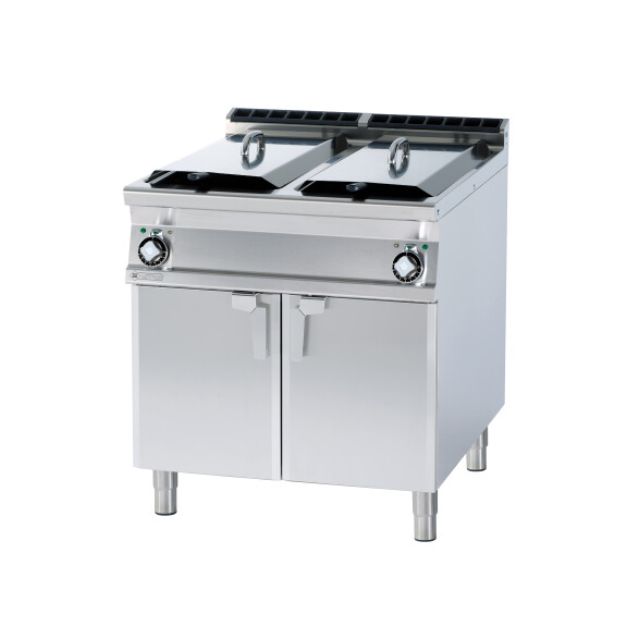 Frytownica elektryczna z szafką, 2x 25 l, 4 kosze 135x450x150 mm, 800x900x900 mm | RM GASTRO, F2/25 - 98 ET