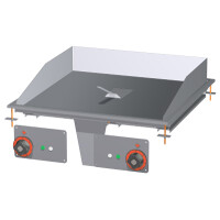 Płyta grillowa stołowa elektryczna, płyta gładka i ryflowana chromowana 556x550 mm, 600x600x220 mm | RM GASTRO, FTLRD - 76 ETS