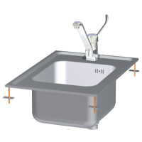 Moduł neutralny ze zlewem i baterią stołowy 400x600x350 mm | RM GASTRO, LAD - 74