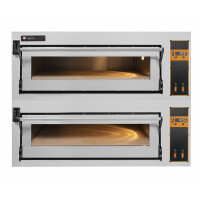 Piec do pizzy elektryczny, sterowanie elektroniczne, piekarniczy modułowy szamotowy, 6+6x 40 cm, 4+4x 600x400 mm, 1130x1400x750 mm | RESTO QUALITY, BA