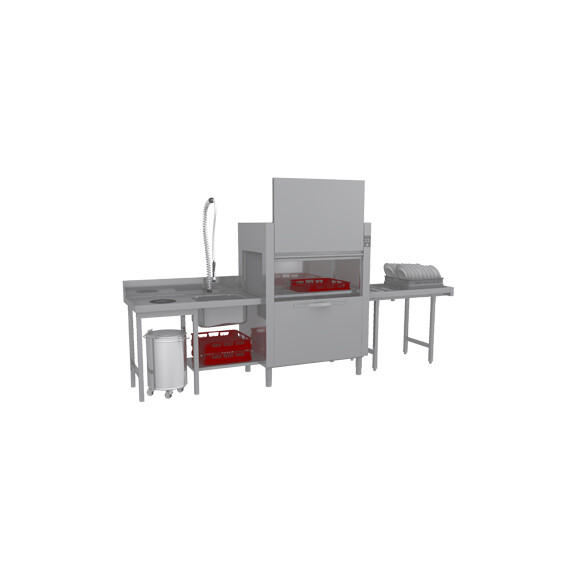 Zmywarka tunelowa 160/120/80/60 koszy/h, 1150x770x1588 mm | RM GASTRO, CT 160 ABT