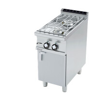 Kuchnia wodna gazowa z szafką i nierdzewnym rusztem 5,5+8,5 kW, 400x700x900 mm | RM GASTRO, PCA - 74 GP