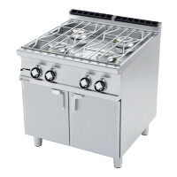 Kuchnia wodna gazowa z szafką i nierdzewnym rusztem 2x5,5+2x8,5 kW, 800x700x900 mm | RM GASTRO, PCA - 78 GP