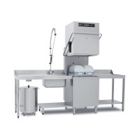 Zmywarka kapturowa ze zmiękczaczem i pompą odpływu 60/40/20 koszy/h, kosz: 600x500 mm, 11 kW, 788x835x1565 mm | RM GASTRO, TTA162 ABT