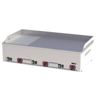 Płyta grillowa elektryczna 9 kW, płyta gładka i ryflowana 970x480 mm, 990x540x220 mm | REDFOX, FTHR - 90 E