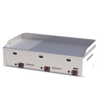 Płyta grillowa gazowa 12 kW, płyta gładka i ryflowana 970x480 mm, 990x600x220 mm | REDFOX, FTHR - 90 G