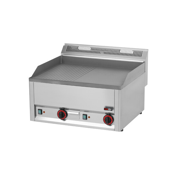 Płyta grillowa elektryczna 9 kW, płyta gładka i ryflowana 480x970 mm, 990x600x290 mm | REDFOX, FTHR 90 EL