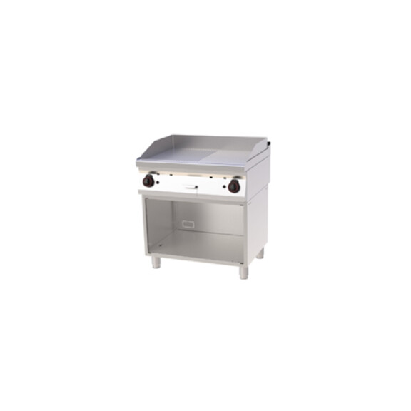 Płyta grillowa gazowa 2x 7 kW, płyta grzewcza ryflowana i gładka 796x510 mm, 800x700x900 mm | REDFOX, FTHR 70/80 G