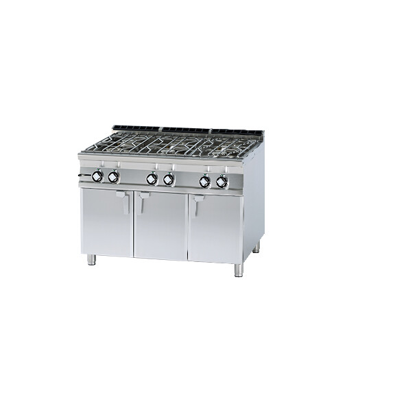 Kuchnia wodna gazowa z szafką 3x5,5+3x8,5 kW, 1200x900x900 mm | RM GASTRO, PCA - 912 G