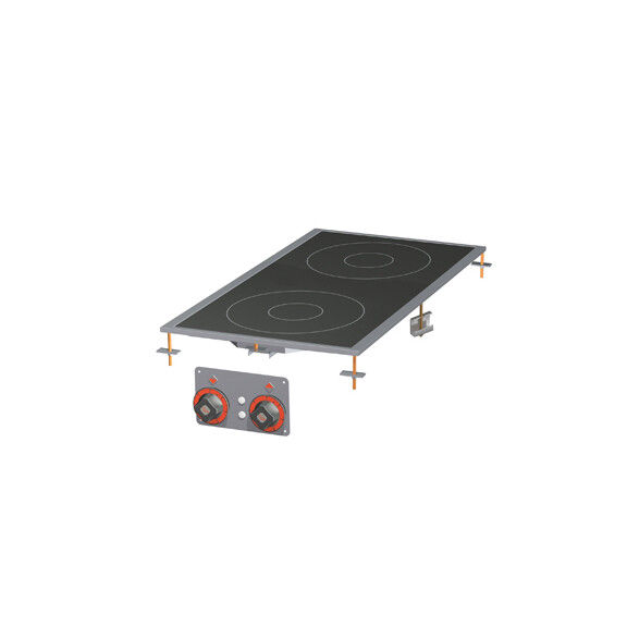 Kuchnia stołowa ceramiczna elektryczna 6,8 kW, płyta 350x770 mm, 400x800x50 mm | RM GASTRO, PCCD - 84 ET