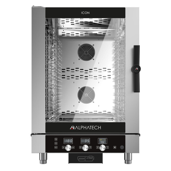 Piec konwekcyjno-parowy elektryczny, automatyczny system myjący, 10x GN 1/1, 10x 600x400 mm, sterowanie elektroniczne, 777x729x1152 mm | ALPHATECH, IC