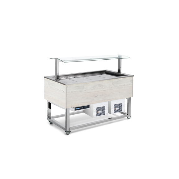 Witryna chłodnicza 0,247 kW, 4x GN 1/1 150 mm, 1494x650x1288 mm | REDFOX, ES Blue+ 4 W