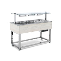 Witryna grzewcza 1,5+0,4 kW, 3x GN 1/1 200 mm, 1169x650x1288 mm | REDFOX, ES Red+ 3 H