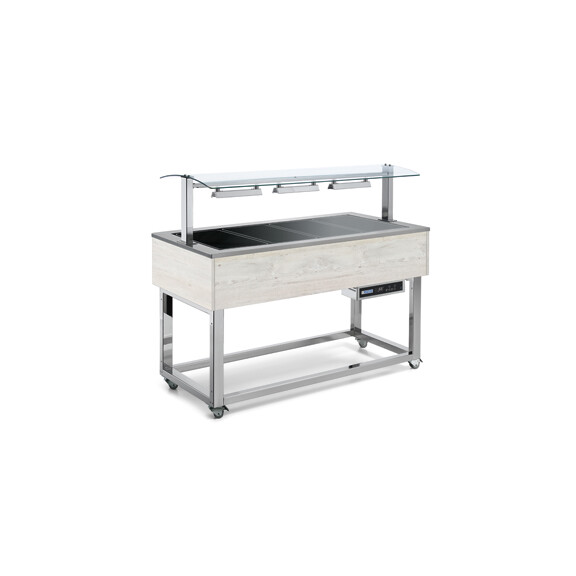 Witryna grzewcza z ceramicznymi polami 0,86+0,4 kW, 3x GN 1/1, 1169x650x1288 mm | REDFOX, ES Brown+ 3 RAL