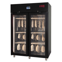 Szafa do sezonowania salami, sera, produktów wegańskich, czarna, 80/140 kg, 1460x850x2115 mm | ZERNIKE, Klima Aging System KAS1500PVB
