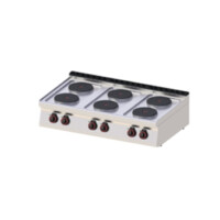 Kuchnia elektryczna 6x2,6 kW, płyty Ø 22 cm, 1200x700x330 mm | REDFOX, SP 70/012 E