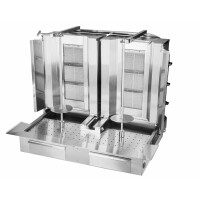Gyros, opiekacz gazowy do kebaba podwójny, 3+3 palniki, wsad 80 kg, 890x715x1065 mm | RESTO QUALITY, KLG153-T