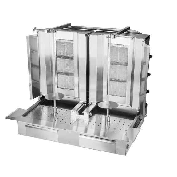 Gyros, opiekacz gazowy do kebaba podwójny, 3+3 palniki, wsad 80 kg, 890x715x1065 mm | RESTO QUALITY, KLG153-T
