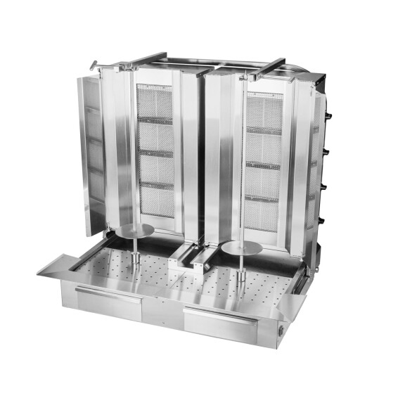 Gyros, opiekacz gazowy do kebaba podwójny, 4+4 palniki, wsad 120 kg, 1000x715x1065 mm | RESTO QUALITY, KLG224-T
