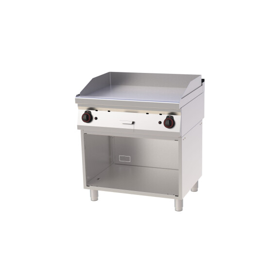 Płyta grillowa gazowa 2x 7 kW, płyta grzewcza gładka 796x510 mm, 800x700x900 mm | REDFOX, FTH 70/80 G