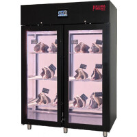 Szafa do sezonowania mięsa podwójna, czarna 100/230 kg, 1460x850x2115 mm | ZERNIKE, Klima Multifunction System Double KMFSD1500PVB
