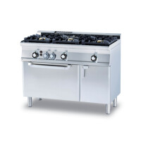 Kuchnia gazowa WOK z piekarnikiem 7+2x10 kW, 1200x600x900 mm | RM GASTRO, CF3 - 612 GV WOK