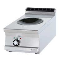 Kuchnia indukcyjna elektryczna WOK, 5 kW, płyta Ø 300 mm, 400x900x280 mm | RM GASTRO, PCIWT-94ET