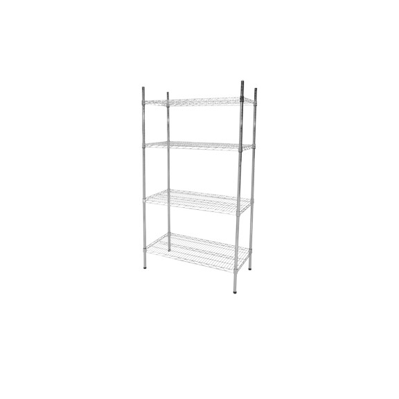Regał magazynowy ze stali chromowanej 4-półkowy, 920x460x1820 mm | REDFOX, C460 - 920