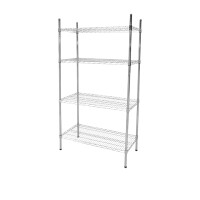 Regał magazynowy ze stali chromowanej 4-półkowy, 1220x610x1820 mm | REDFOX, C610 - 1220