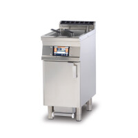Frytownica elektryczna z funkcją czyszczenia i opróżniania zbiornika 18 l, 16,2 kW, kosz 2x 135x290x150 mm, 400x700x900 mm | RM GASTRO, F18-74ETDP