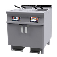 Frytownica elektroniczna z funkcją czyszczenia i opróżniania zbiornika 2x 18 l, 32,4 kW, kosz 4x 135x290x150 mm, 800x900x900 mm | RM GASTRO, F2/18-98E