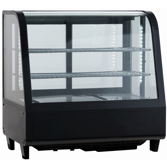 Witryna chłodnicza, cukiernicza, nablatowa, LED, 100 l, czarna, 682x450x675 mm | RESTO QUALITY, RTW101BE