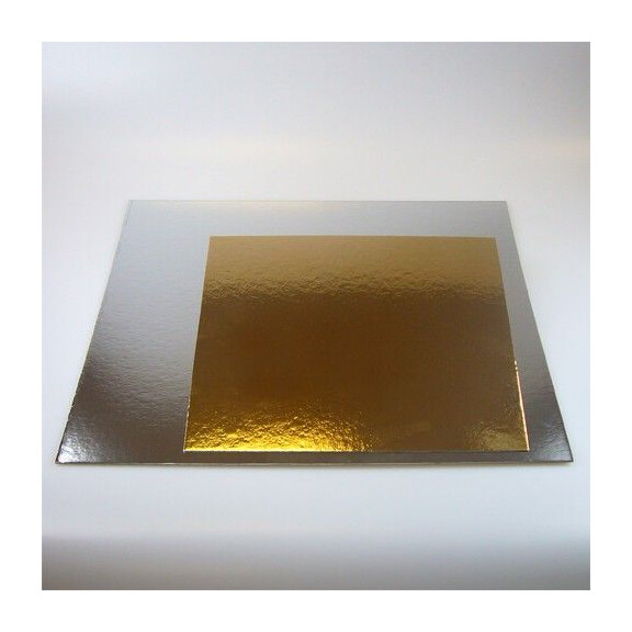Podkład kwadratowy pod ciasto, 30 x 30 cm, 3 szt. srebrny / złoty | FUNCAKES, FC2730SQ