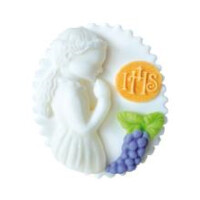 Dziecko komunijne, dziewczynka, figurka z cukru, 10 cm | MAGMART, T24/1/N-DZ